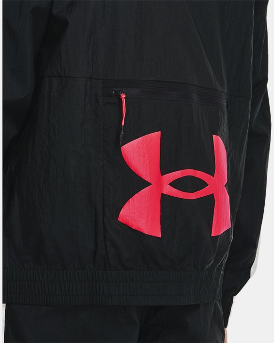 Men's UA Woven Track Jacket, Black, pdpMainDesktop image number 3